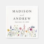 Serviette En Papier Élégant Fleur sauvage Meadow Mariage (Devant)