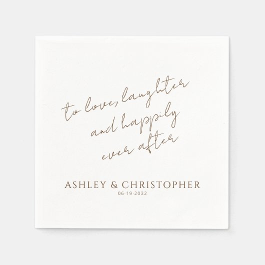 Serviette En Papier Élégant Fleur sauvage moderne blanc & Mariage de b (Devant)