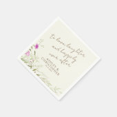 Serviette En Papier Élégant Fleur sauvage moderne Mariage off-White (Coin)