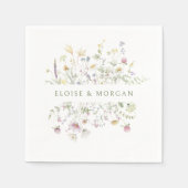 Serviette En Papier Élégant Fleur sauvage Pastel Soft Mariage botaniqu (Devant)