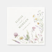 Serviette En Papier Élégant Fleur sauvage Pastel Soft Mariage botaniqu (Devant)