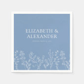 Serviette En Papier Élégant Fleur sauvage Périwinkle Mariage (Devant)