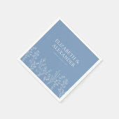 Serviette En Papier Élégant Fleur sauvage Périwinkle Mariage (Coin)