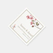 Serviette En Papier Élégant Fleur sauvage rose Dusty (Coin)