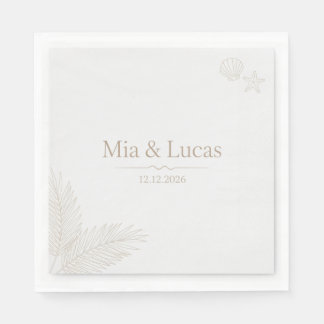 Serviette En Papier Élégant Fleurs Botaniques Personnalisé pour la Mar