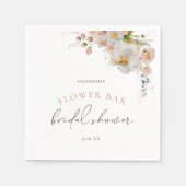Serviette En Papier Élégant Fleurs Roses Bar Floral Shower de Mariée (Devant)