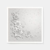 Serviette En Papier Élégant flocon de neige mariage serviettes (Devant)
