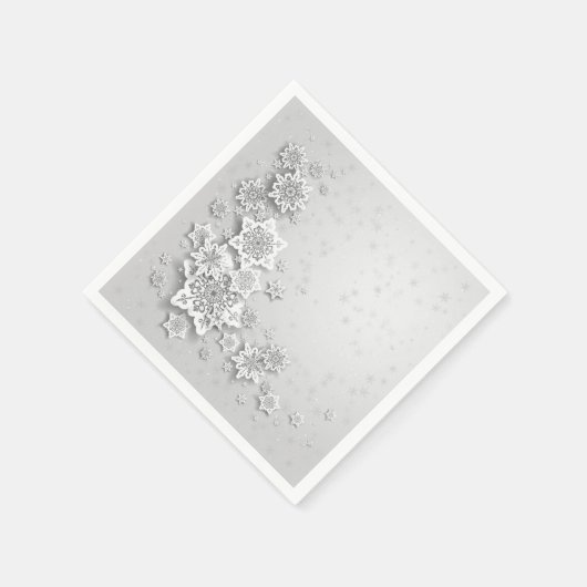 Serviette En Papier Élégant flocon de neige mariage serviettes (Coin)