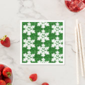 Serviette En Papier Élégant flocon de neige verdoyant à parties scinti (En situation)