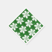 Serviette En Papier Élégant flocon de neige verdoyant à parties scinti (Coin)