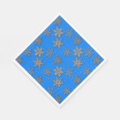 Serviette En Papier Élégant flocons d'argent bleu (Coin)