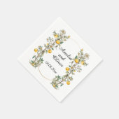 Serviette En Papier Élégant floral avec Mariage citrons (Coin)