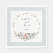Serviette En Papier Élégant floral boho aquarelle pastel (Devant)