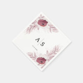 Serviette En Papier Elegant floral Burgunder (Coin)