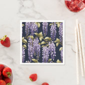 Serviette En Papier Élégant floral de la glycine (En situation)