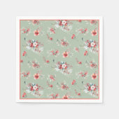 Serviette En Papier Élégant floral hivernal rouge et vert Shower de ma (Devant)