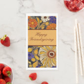 Serviette En Papier Élégant Floral Joyeux Ami (En situation)