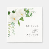 Serviette En Papier Elegant Floral Magnolia Wedding  (Devant)