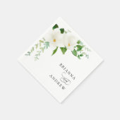 Serviette En Papier Elegant Floral Magnolia Wedding  (Coin)