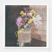 Serviette En Papier Élégant Floral Moderne (Devant)