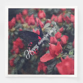 Serviette En Papier Élégant Floral Moderne (Devant)