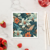 Serviette En Papier Élégant floral Motif de fleurs (En situation)