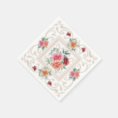 Serviette En Papier Elegant Floral Napkin (Coin)