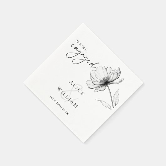 Serviette En Papier Elégant Floral Nous sommes engagés dans la partie (Coin)