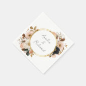 Serviette En Papier Elegant Floral Personalized Wedding Napkins (Coin)