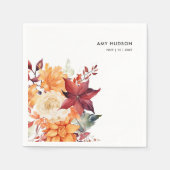 Serviette En Papier Élégant floral pour mariage d'automne et d'hiver (Devant)