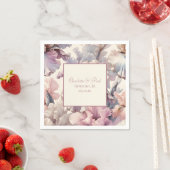 Serviette En Papier Élégant floral romantique classique Blush Mariage (En situation)