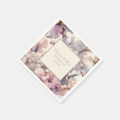 Serviette En Papier Élégant floral romantique classique Blush Mariage (Coin)