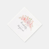 Serviette En Papier Élégant floral rose doux (Coin)