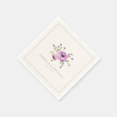 Serviette En Papier Elegant Floral Wedding Announcement (Coin)