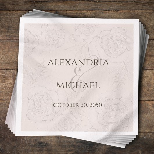 Serviette En Papier Élégant flou de calligraphie de script Ampersand