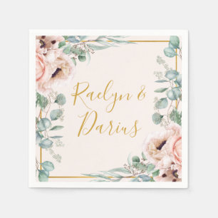 Serviette En Papier Élégant flou   Napkins Mariage Pastel