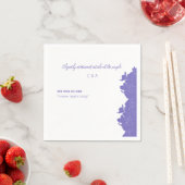 Serviette En Papier Elegant Forever commence aujourd'hui fleurs violet (En situation)