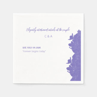 Serviette En Papier Elegant Forever commence aujourd'hui fleurs violet