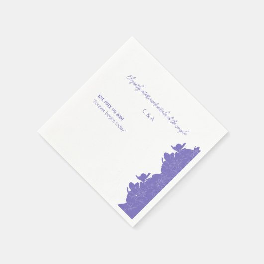 Serviette En Papier Elegant Forever commence aujourd'hui fleurs violet (Coin)
