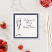 Serviette En Papier Élégant Formal Dark Bleu White Retraite (En situation)