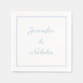 Serviette En Papier Elegant Formal Powder Blue Script Wedding (Devant)