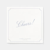Serviette En Papier Elegant Frame Blue Wedding Napkins (Devant)