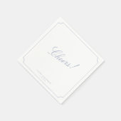 Serviette En Papier Elegant Frame Blue Wedding Napkins (Coin)