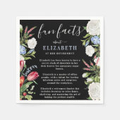 Serviette En Papier Élégant Fun Facts Moderne Script Pastel Floral (Devant)