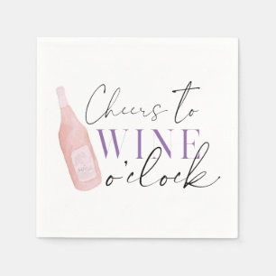 Serviette En Papier Elegant Funny Cheers Vin à horloge Fête