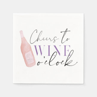 Serviette En Papier Elegant Funny Cheers Vin à horloge Fête