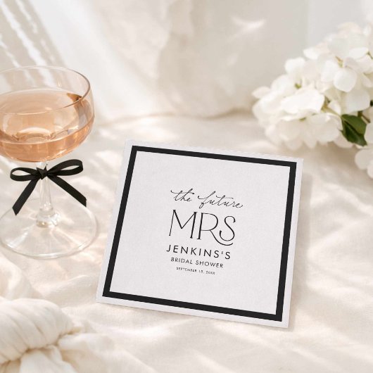 Serviette En Papier Elegant Future Mrs Bridal Shower Paper Napkins
