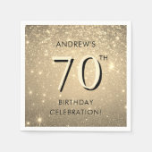 Serviette En Papier Elégant Gold 70e anniversaire (Devant)
