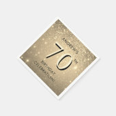 Serviette En Papier Elégant Gold 70e anniversaire (Coin)