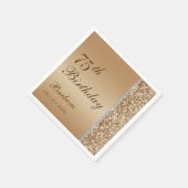Serviette En Papier Elégant Gold 75e anniversaire (Coin)